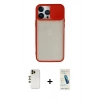 MARSİLYAN™- iPhone 13 Pro Max Kılıf Vadi Çizgi - Şeffaf Pasifik Cam Ekran Koruyucu + Shine Kamera Lens - GD