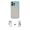 MARSİLYAN™- iPhone 13 Pro Max Kılıf Vadi Çizgi - Şeffaf Pasifik Cam Ekran Koruyucu + Shine Kamera Lens - GD