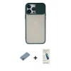 MARSİLYAN™- iPhone 13 Pro Max Kılıf Vadi Çizgi - Şeffaf Pasifik Cam Ekran Koruyucu + Shine Kamera Lens Koruma Cam - GI