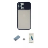 MARSİLYAN™- iPhone 13 Pro Max Kılıf Vadi Çizgi - Şeffaf Pasifik Cam Ekran Koruyucu + Shine Kamera Lens Koruma Cam - GI