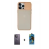 MARSİLYAN™- iPhone 13 Pro Max Kılıf Vadi Çizgi - Siyah 18D Cam Ekran Koruyucu + Neon Fosforlu Kamera Lens - BZ
