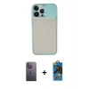MARSİLYAN™- iPhone 13 Pro Max Kılıf Vadi Çizgi - Siyah 18D Cam Ekran Koruyucu + Neon Fosforlu Kamera Lens - BZ