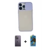 MARSİLYAN™- iPhone 13 Pro Max Kılıf Vadi Çizgi - Siyah 18D Cam Ekran Koruyucu + Neon Fosforlu Kamera Lens - BZ