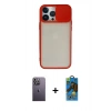 MARSİLYAN™- iPhone 13 Pro Max Kılıf Vadi Çizgi - Siyah 18D Cam Ekran Koruyucu + Neon Fosforlu Kamera Lens - BZ
