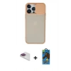 MARSİLYAN™- iPhone 13 Pro Max Kılıf Vadi Çizgi - Siyah 18D Cam Ekran Koruyucu + Pers Alüminyum Kamera Lens - GI