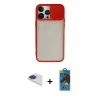 MARSİLYAN™- iPhone 13 Pro Max Kılıf Vadi Çizgi - Siyah 18D Cam Ekran Koruyucu + Pers Alüminyum Kamera Lens - LT