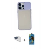 MARSİLYAN™- iPhone 13 Pro Max Kılıf Vadi Çizgi - Siyah 18D Cam Ekran Koruyucu + Pers Alüminyum Kamera Lens - LT