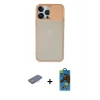 MARSİLYAN™- iPhone 13 Pro Max Kılıf Vadi Çizgi - Siyah 18D Cam Ekran Koruyucu + Renkli Kamera Lens Koruma Cam - PE