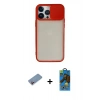 MARSİLYAN™- iPhone 13 Pro Max Kılıf Vadi Çizgi - Siyah 18D Cam Ekran Koruyucu + Shine Kamera Lens Koruma Cam - PE