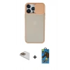 MARSİLYAN™- iPhone 13 Pro Max Kılıf Vadi Çizgi - Siyah 18D Cam Ekran Koruyucu + Pers Alüminyum Kamera Lens - GD
