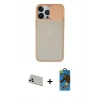 MARSİLYAN™- iPhone 13 Pro Max Kılıf Vadi Çizgi - Siyah 18D Cam Ekran Koruyucu + Rainbow Kamera Lens Koruma Cam - BZ