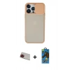 MARSİLYAN™- iPhone 13 Pro Max Kılıf Vadi Çizgi - Siyah 18D Cam Ekran Koruyucu + Rainbow Kamera Lens Koruma Cam - KI