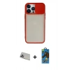 MARSİLYAN™- iPhone 13 Pro Max Kılıf Vadi Çizgi - Siyah 18D Cam Ekran Koruyucu + Rainbow Kamera Lens Koruma Cam - MR