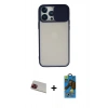 MARSİLYAN™- iPhone 13 Pro Max Kılıf Vadi Çizgi - Siyah 18D Cam Ekran Koruyucu + Rainbow Kamera Lens Koruma Cam - KI