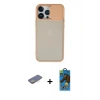 MARSİLYAN™- iPhone 13 Pro Max Kılıf Vadi Çizgi - Siyah 18D Cam Ekran Koruyucu + Renkli Kamera Lens Koruma Cam - SI