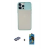 MARSİLYAN™- iPhone 13 Pro Max Kılıf Vadi Çizgi - Siyah 18D Cam Ekran Koruyucu + Renkli Kamera Lens Koruma Cam - MI