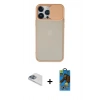 MARSİLYAN™- iPhone 13 Pro Max Kılıf Vadi Çizgi - Siyah 18D Cam Ekran Koruyucu + Pers Alüminyum Kamera Lens - SABE