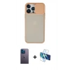 MARSİLYAN™- iPhone 13 Pro Max Kılıf Vadi Çizgi - Siyah 3D Antistatik Cam Ekran Koruyucu + Neon Fosforlu Kamera Lens - MI