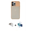 MARSİLYAN™- iPhone 13 Pro Max Kılıf Vadi Çizgi - Siyah 3D Antistatik Cam Ekran Koruyucu + Pers Alüminyum Kamera Lens - GD