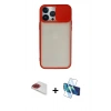 MARSİLYAN™- iPhone 13 Pro Max Kılıf Vadi Çizgi - Siyah 3D Antistatik Cam Ekran Koruyucu + Pers Alüminyum Kamera Lens - KI