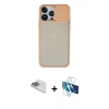 MARSİLYAN™- iPhone 13 Pro Max Kılıf Vadi Çizgi - Siyah 3D Antistatik Cam Ekran Koruyucu + Pers Alüminyum Kamera Lens - SABE