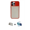 MARSİLYAN™- iPhone 13 Pro Max Kılıf Vadi Çizgi - Siyah 3D Antistatik Cam Ekran Koruyucu + Rainbow Kamera Lens Koruma Cam - REGD