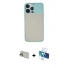 MARSİLYAN™- iPhone 13 Pro Max Kılıf Vadi Çizgi - Siyah 3D Antistatik Cam Ekran Koruyucu + Rainbow Kamera Lens Koruma Cam - REGD