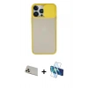 MARSİLYAN™- iPhone 13 Pro Max Kılıf Vadi Çizgi - Siyah 3D Antistatik Cam Ekran Koruyucu + Rainbow Kamera Lens Koruma Cam - REGD