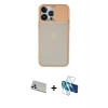 MARSİLYAN™- iPhone 13 Pro Max Kılıf Vadi Çizgi - Siyah 3D Antistatik Cam Ekran Koruyucu + Rainbow Kamera Lens Koruma Cam - BZ
