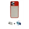 MARSİLYAN™- iPhone 13 Pro Max Kılıf Vadi Çizgi - Siyah 3D Antistatik Cam Ekran Koruyucu + Rainbow Kamera Lens Koruma Cam - BZ
