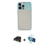 MARSİLYAN™- iPhone 13 Pro Max Kılıf Vadi Çizgi - Siyah 3D Antistatik Cam Ekran Koruyucu + Raze Metal Kamera Lens - GD
