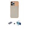 MARSİLYAN™- iPhone 13 Pro Max Kılıf Vadi Çizgi - Siyah 3D Antistatik Cam Ekran Koruyucu + Renkli Kamera Lens Koruma Cam - MI
