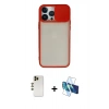 MARSİLYAN™- iPhone 13 Pro Max Kılıf Vadi Çizgi - Siyah 3D Antistatik Cam Ekran Koruyucu + Shine Kamera Lens - GD