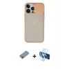 MARSİLYAN™- iPhone 13 Pro Max Kılıf Vadi Çizgi - Siyah 3D Antistatik Cam Ekran Koruyucu + Shine Kamera Lens Koruma Cam - GI