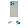 MARSİLYAN™- iPhone 13 Pro Max Kılıf Vadi Çizgi - Siyah 3D Antistatik Cam Ekran Koruyucu + Shine Kamera Lens Koruma Cam - MI