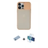 MARSİLYAN™- iPhone 13 Pro Max Kılıf Vadi Çizgi - Siyah 3D Antistatik Cam Ekran Koruyucu + Shine Kamera Lens Koruma Cam - MI