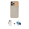 MARSİLYAN™- iPhone 13 Pro Max Kılıf Vadi Çizgi - Siyah 3D Antistatik Cam Ekran Koruyucu + Shine Kamera Lens - GD
