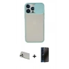 MARSİLYAN™- iPhone 13 Pro Max Kılıf Vadi Çizgi - Siyah 3D Antistatik Hayalet Cam Ekran Koruyucu + Rainbow Kamera Lens Koruma Cam - BZ