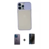 MARSİLYAN™- iPhone 13 Pro Max Kılıf Vadi Çizgi - Siyah 3D Antistatik Hayalet Cam Ekran Koruyucu + Neon Fosforlu Kamera Lens - MI