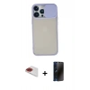 MARSİLYAN™- iPhone 13 Pro Max Kılıf Vadi Çizgi - Siyah 3D Antistatik Hayalet Cam Ekran Koruyucu + Pers Alüminyum Kamera Lens - KI