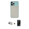MARSİLYAN™- iPhone 13 Pro Max Kılıf Vadi Çizgi - Siyah 3D Antistatik Hayalet Cam Ekran Koruyucu + Rainbow Kamera Lens Koruma Cam - MR