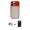 MARSİLYAN™- iPhone 13 Pro Max Kılıf Vadi Çizgi - Siyah 3D Antistatik Hayalet Cam Ekran Koruyucu + Rainbow Kamera Lens Koruma Cam - KI