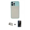 MARSİLYAN™- iPhone 13 Pro Max Kılıf Vadi Çizgi - Siyah 3D Antistatik Hayalet Cam Ekran Koruyucu + Rainbow Kamera Lens Koruma Cam - REGD