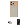 MARSİLYAN™- iPhone 13 Pro Max Kılıf Vadi Çizgi - Siyah 3D Antistatik Hayalet Cam Ekran Koruyucu + Rainbow Kamera Lens Koruma Cam - REGD