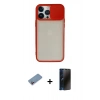 MARSİLYAN™- iPhone 13 Pro Max Kılıf Vadi Çizgi - Siyah 3D Antistatik Hayalet Cam Ekran Koruyucu + Shine Kamera Lens Koruma Cam - PE