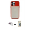 MARSİLYAN™- iPhone 13 Pro Max Kılıf Vadi Çizgi - Siyah 6D Mat Seramik Hayalet Nano Ekran Koruyucu + Pers Alüminyum Kamera Lens - GI