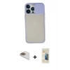 MARSİLYAN™- iPhone 13 Pro Max Kılıf Vadi Çizgi - Siyah 6D Mat Seramik Hayalet Nano Ekran Koruyucu + Pers Alüminyum Kamera Lens - GD