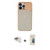 MARSİLYAN™- iPhone 13 Pro Max Kılıf Vadi Çizgi - Siyah 6D Mat Seramik Hayalet Nano Ekran Koruyucu + Pers Alüminyum Kamera Lens - GD