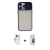 MARSİLYAN™- iPhone 13 Pro Max Kılıf Vadi Çizgi - Siyah 6D Mat Seramik Hayalet Nano Ekran Koruyucu + Shine Kamera Lens - GD