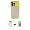 MARSİLYAN™- iPhone 13 Pro Max Kılıf Vadi Çizgi - Siyah 6D Mat Seramik Hayalet Nano Ekran Koruyucu + Shine Kamera Lens - GD